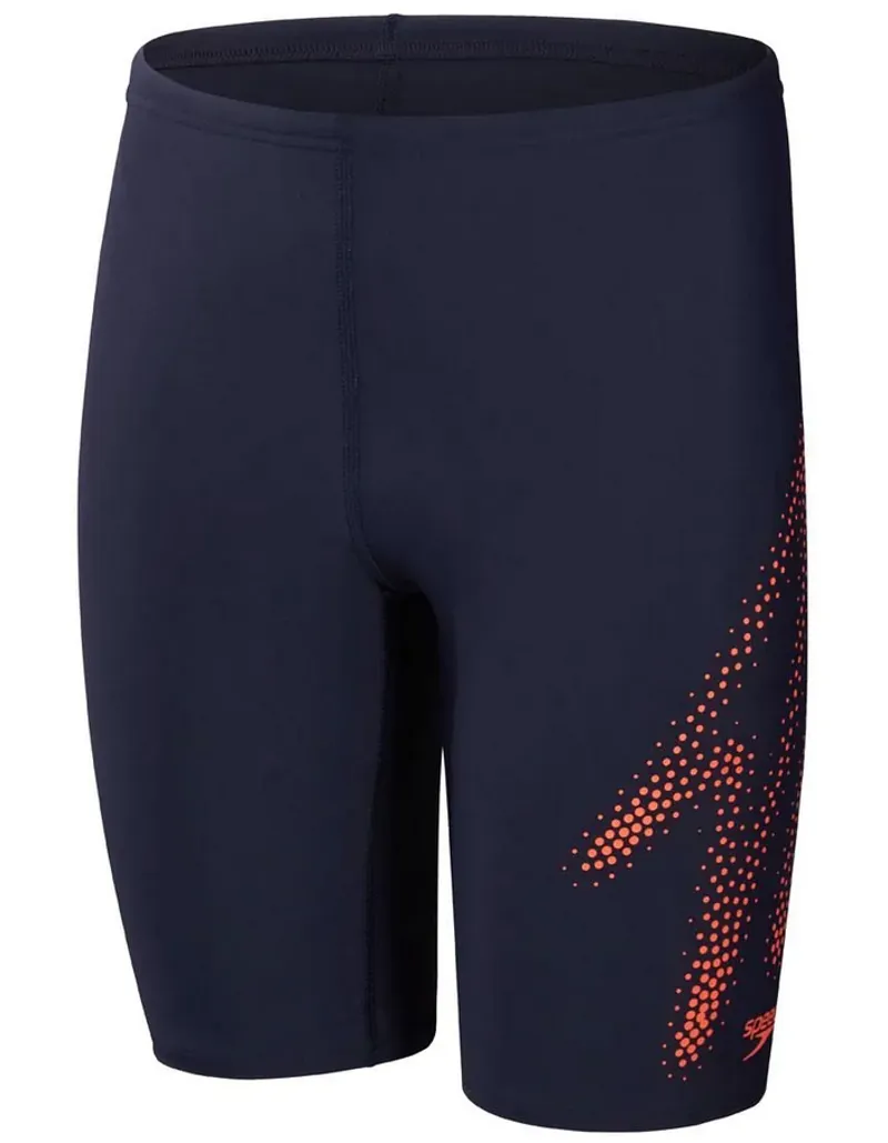 Speedo Boys Hyper Boom Logo Placement Jammer True Navy/Volcanic Orange